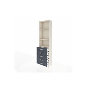 Arges Dolap 3 Raflı 5 Çekmeceli 60x30x221 Aytaşı-antrasit