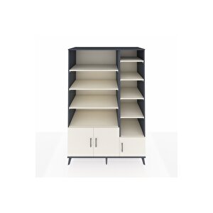 Kronos Dolap 10 Raflı 3 Kapaklı 132x59x195 Antrasit-aytaşı/aytaşı