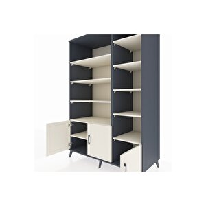 Kronos Dolap 10 Raflı 3 Kapaklı 132x59x195 Antrasit-aytaşı/aytaşı