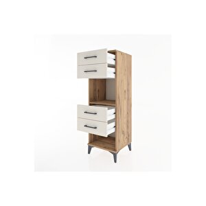 Hyperion Dolap Tek Raflı 4 Çekmeceli 44x44x134 Çam-aytaşı