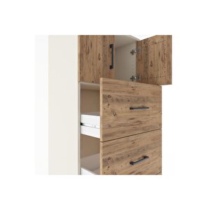 Hyperion Dolap Tek Raflı 4 Çekmeceli 2 Kapaklı 60x44x182 Aytaşı-çam