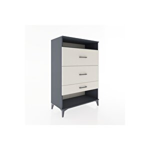 Hyperion Dolap Tek Raflı 3 Çekmeceli 88x44x134 Antrasit-aytaşı