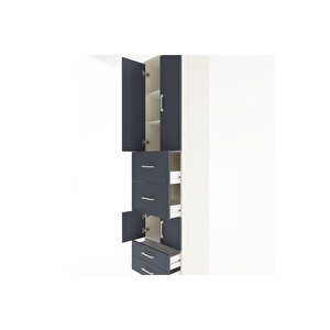 Hyperion Dolap 4 Raflı 4 Çekmeceli 4 Kapaklı 60x44x243 Aytaşı-antrasit