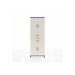 Arges Dolap 4 Raflı 3 Çekmeceli 4 Kapaklı 88x30x243 Antrasit-aytaşı