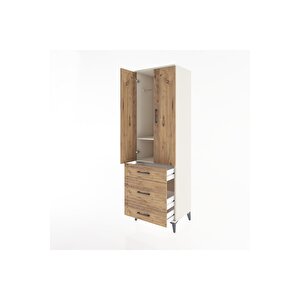 Hyperion Dolap 2 Raflı 3 Çekmeceli Tek Askılı 60x44x195 Aytaşı-çam