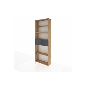 Arges Dolap 4 Raflı 2 Çekmeceli 88x30x243 Çam-antrasit