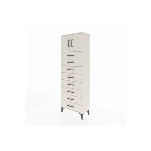 Arges Dolap 2 Raflı 8 Çekmeceli 2 Kapaklı 60x30x182 Aytaşı-aytaşı