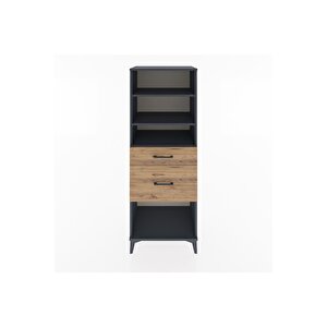 Hyperion Dolap 3 Raflı 2 Çekmeceli 60x44x163 Antrasit-çam