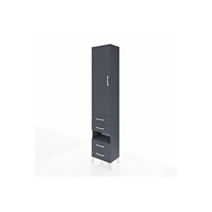 Arges Dolap 3 Raflı 4 Çekmeceli Tek Askılı 44x30x221 Antrasit-antrasit