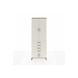 Arges Dolap 4 Raflı 4 Çekmeceli 4 Kapaklı 88x30x243 Çam-aytaşı