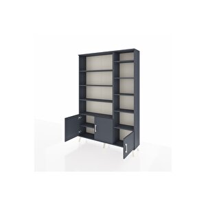 Arges Gardrop 10 Raflı 3 Kapaklı 132x30x195 Antrasit-antrasit