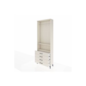 Arges Dolap 2 Raflı 4 Çekmeceli Tek Askılı 88x30x243 Aytaşı-aytaşı
