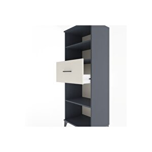 Hyperion Dolap 3 Raflı Tek Çekmeceli 60x44x163 Antrasit-aytaşı