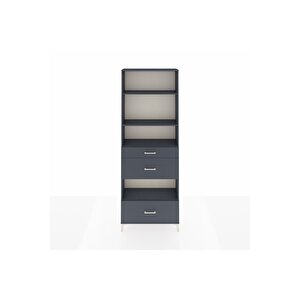 Arges Dolap 4 Raflı 3 Çekmeceli 88x30x243 Antrasit-antrasit