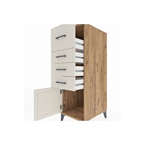 Kronos Dolap 4 Çekmeceli Tek Kapaklı 44x59x134 Çam-aytaşı
