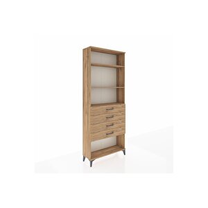 Arges Dolap 3 Raflı 4 Çekmeceli 88x30x221 Çam-çam