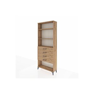 Arges Dolap 3 Raflı 4 Çekmeceli 88x30x221 Çam-çam