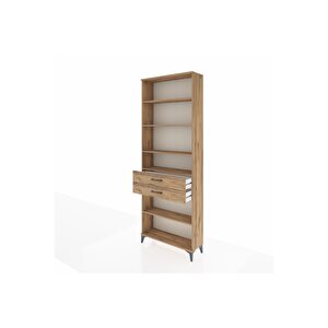 Arges Dolap 5 Raflı 2 Çekmeceli 88x30x243 Çam-çam