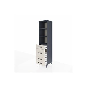 Hyperion Dolap 3 Raflı 4 Çekmeceli 44x44x195 Antrasit-aytaşı