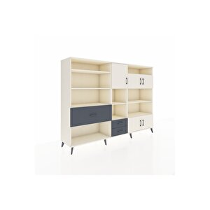 Hyperion Dolap 13 Raflı 3 Çekmeceli 5 Kapaklı 220x44x163 Aytaşı-aytaşı/antrasit