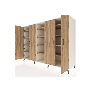 Kronos Dolap 12 Raflı 4 Kapaklı 220x59x163 Aytaşı-çam