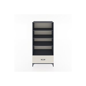 Hyperion Dolap 4 Raflı Tek Çekmeceli 88x44x182 Antrasit-aytaşı
