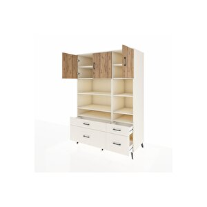 Kronos Dolap 10 Raflı 4 Çekmeceli 3 Kapaklı 132x59x195 Aytaşı-çam/aytaşı