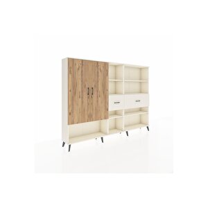 Arges Dolap 10 Raflı 2 Çekmeceli 2 Kapaklı 220x30x163 Aytaşı-çam/aytaşı