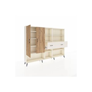 Arges Dolap 10 Raflı 2 Çekmeceli 2 Kapaklı 220x30x163 Aytaşı-çam/aytaşı