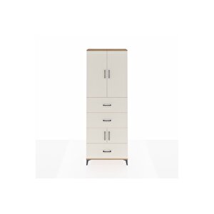 Arges Dolap 4 Raflı 3 Çekmeceli 4 Kapaklı 88x30x243 Çam-aytaşı