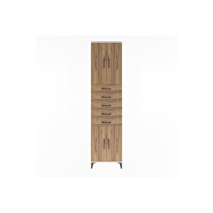 Arges Dolap 4 Raflı 5 Çekmeceli 4 Kapaklı 60x30x243 Aytaşı-çam