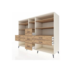 Kronos Dolap 8 Raflı 7 Çekmeceli  220x59x163 Aytaşı-çam