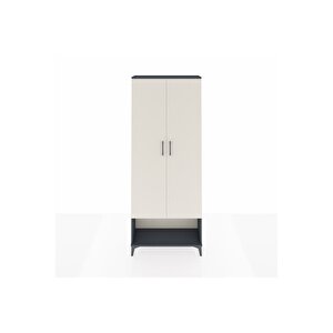 Arges Dolap 5 Raflı 2 Kapaklı 88x30x221 Antrasit-aytaşı