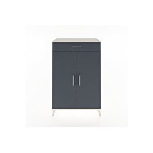 Hyperion Dolap 2 Raflı Tek Çekmeceli 2 Kapaklı 88x44x134 Aytaşı-antrasit