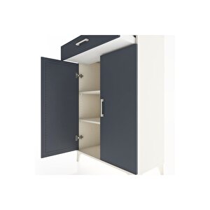 Hyperion Dolap 2 Raflı Tek Çekmeceli 2 Kapaklı 88x44x134 Aytaşı-antrasit