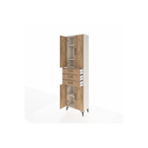 Arges Dolap 4 Raflı 3 Çekmeceli 4 Kapaklı 60x30x221 Aytaşı-çam