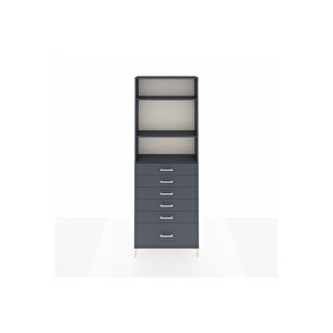 Arges Dolap 3 Raflı 6 Çekmeceli 88x30x243 Antrasit-antrasit