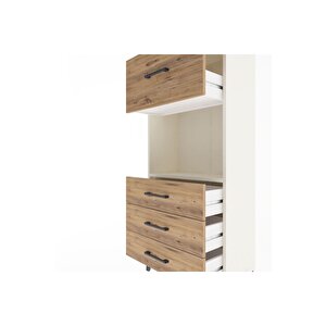 Arges Dolap Tek Raflı 4 Çekmeceli 60x30x134 Aytaşı-çam