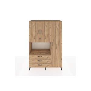 Hyperion Gardrop 7 Raflı 3 Çekmeceli 3 Kapaklı 132x44x195 Çam-çam