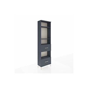 Arges Dolap 4 Raflı 2 Çekmeceli 60x30x221 Antrasit-antrasit