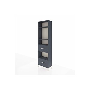 Arges Dolap 4 Raflı 2 Çekmeceli 60x30x221 Antrasit-antrasit