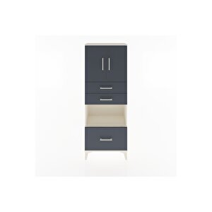 Arges Dolap 3 Raflı 3 Çekmeceli 2 Kapaklı 60x30x163 Aytaşı-antrasit