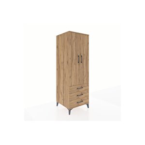 Kronos Dolap Tek Raflı 3 Çekmeceli Tek Askılı 60x59x182 Çam-çam