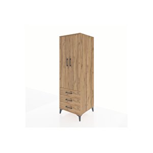 Kronos Dolap Tek Raflı 3 Çekmeceli Tek Askılı 60x59x182 Çam-çam