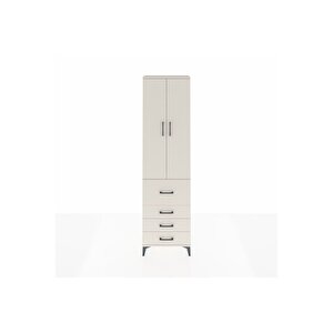 Arges Dolap 2 Raflı 4 Çekmeceli Tek Askılı 60x30x221 Aytaşı-aytaşı