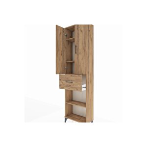 Arges Dolap 4 Raflı Tek Çekmeceli 2 Kapaklı 60x30x221 Çam-çam