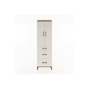 Hyperion Dolap Tek Raflı 3 Çekmeceli Tek Askılı 60x44x195 Çam-aytaşı