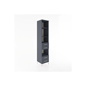 Hyperion Dolap 4 Raflı 4 Çekmeceli 44x44x221 Antrasit-antrasit