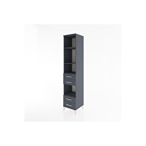 Hyperion Dolap 4 Raflı 4 Çekmeceli 44x44x221 Antrasit-antrasit