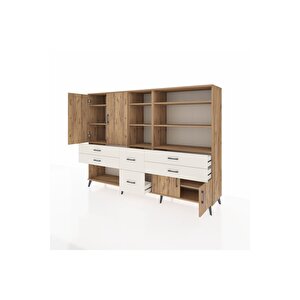 Hyperion Dolap 10 Raflı 6 Çekmeceli 4 Kapaklı 220x44x163 Çam-çam/aytaşı